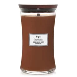 BOUGIE WOODWICK CUIR DÉLAVÉ GRANDE JARRE