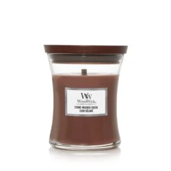 BOUGIE WOODWICK CUIR DÉLAVÉ MOYENNE JARRE