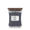 BOUGIE WOODWICK DAIM INDIGO MOYENNE JARRE -Bougies Parfumées Magasin bougie woodwick daim indigo moyenne jarre