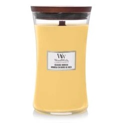 BOUGIE WOODWICK MIMOSA EN BORD DE MER GRANDE JARRE