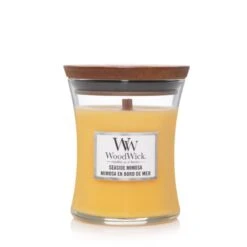 BOUGIE WOODWICK MIMOSA EN BORD DE MER MOYENNE JARRE