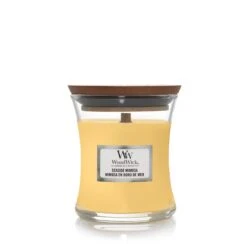 BOUGIE WOODWICK MIMOSA EN BORD DE MER PETITE BOUGIE