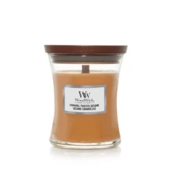 BOUGIE WOODWICK SÉSAME CARAMELISÉ MOYENNE JARRE
